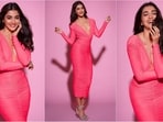 Pooja Hegde is a total stunner who is always slaying fashion goals like a pro. Whether it's a sartorial saree or a chic casual look, Pooja knows how to rock every look to perfection. Her recent appearance in a stunning pink bodycon dress is no exception. With her undeniable beauty and incredible fashion sense, Pooja has left her fans drooling and we can't take our eyes off her.(Instagram/@hegdepooja)